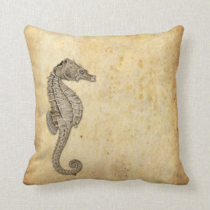 VintageSeahorseillustration Kudde