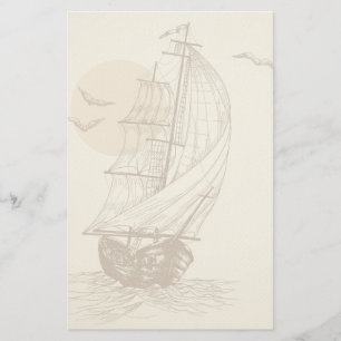 Vintagesegelbåt Brevpapper