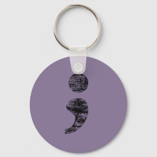 Vintagesemikolon Keychain Nyckelring