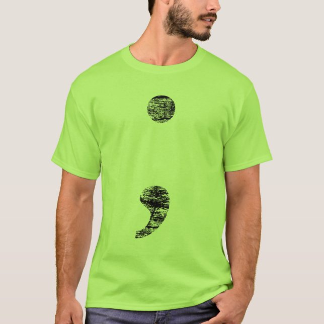 Vintagesemikolonskjorta T Shirt (Framsida)