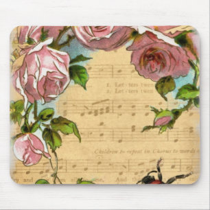 Vintageshabby chicblommor & musikCollage Musmatta