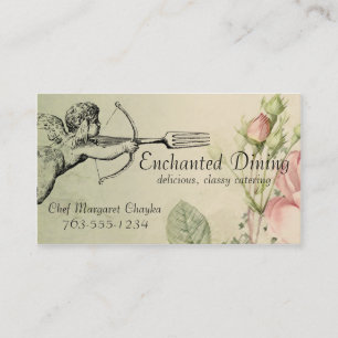 Vintageshabby chiccupiden dela sig kortet för visitkort