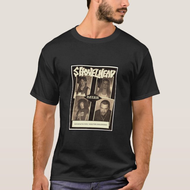 VINTAGEShovelhead svart T-tröja Tee Shirt (Framsida)