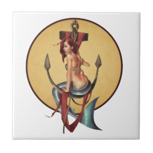 Vintagesjöjungfru Kakelplatta