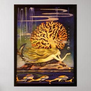 Vintagesjöjungfru Poster