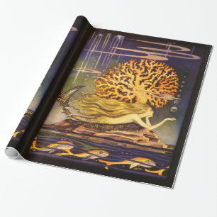 Vintagesjöjungfru Presentpapper