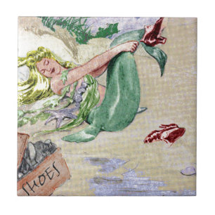 VintagesjöjungfruMerchandise Kakelplatta