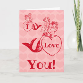 Vintagesjöjungfruvalentines day helgkort