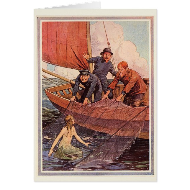 Vintagesjömansjöjungfrun fångar OBS kort (Framsidan)