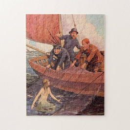 Vintagesjömansjöjungfrun fångar pussel