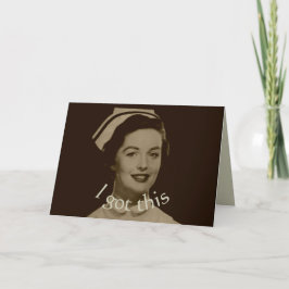 Vintagesjuksköterskan "fick jag denna ", kort
