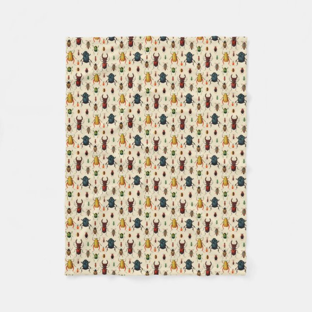 Vintageskalbaggar Fleecefilt (Framsidan)