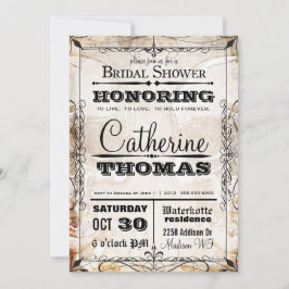 Vintageskalle & krusidullar som gifta sig inbjudan