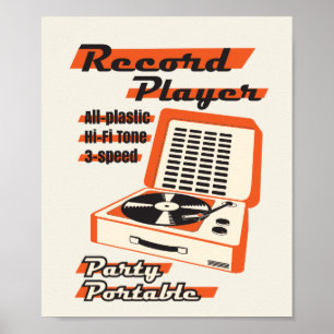 vintageskivspelare poster