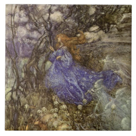 Vintageskogsmarkfen och älvor 6" belägger med kakelplatta