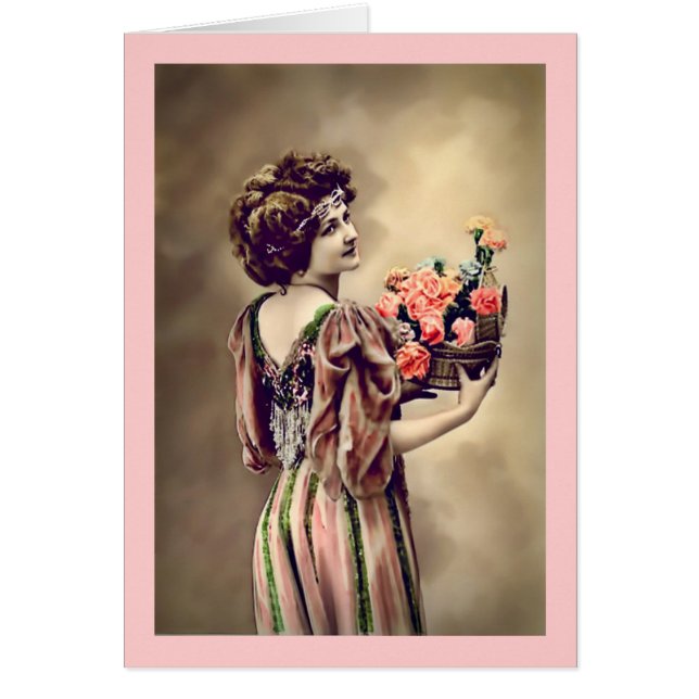 Vintageskönhet IX Hälsningskort (Framsidan)