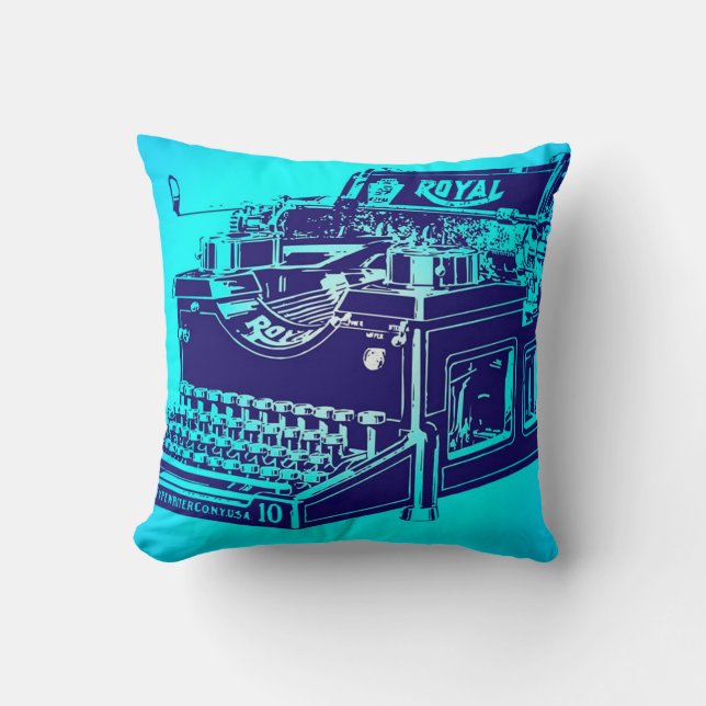 Vintageskrivmaskin Kudde (Framsida)