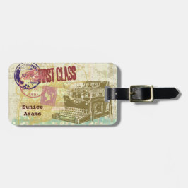 Vintageskrivmaskinen "klassificerar först" bagagebricka