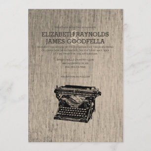 Vintageskrivmaskinen stämm bröllopinbjudningar inbjudningar