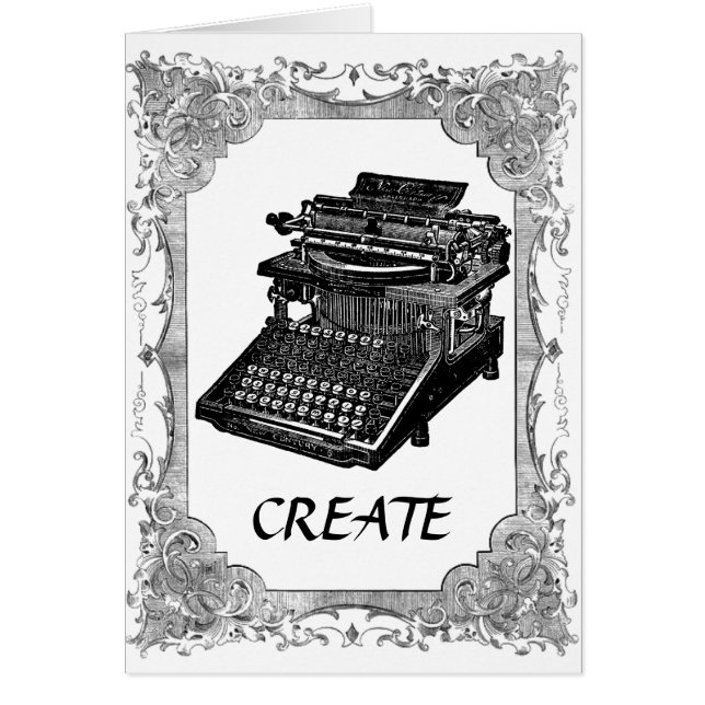 Vintageskrivmaskinskort OBS Kort (Framsidan)