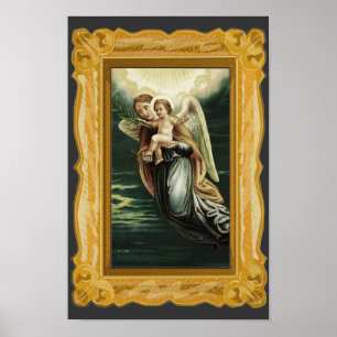 Vintageskyddsängel med Jesus Poster