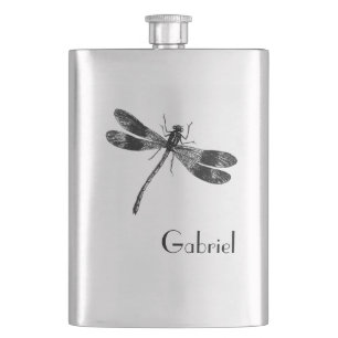 Vintagesländaillustration med monogramen fickplunta
