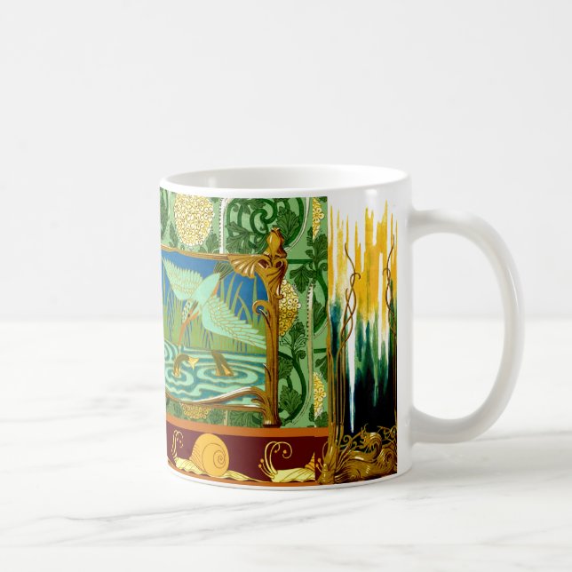 Vintagesnigelfåglar belägger med tegel designart kaffemugg (Höger)