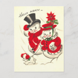 Vintagesnögubbe och Snowwoman vykort