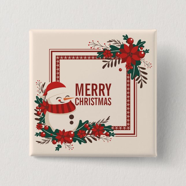 Vintagesnögubbejulen som helgdag | klämmer fast, knapp (Framsida)