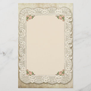 Vintagesnöre, ro och damast brevpapper