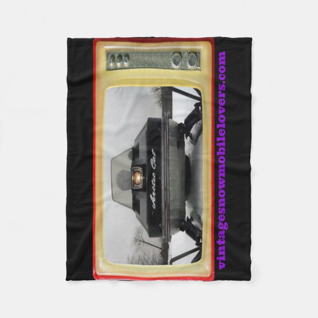 VintageSnowmobileälskare 1972 arktiska kattfilt Fleecefilt (Framsidan)