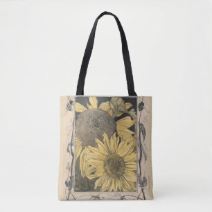 vintagesolroskonst, blom- design tygkasse