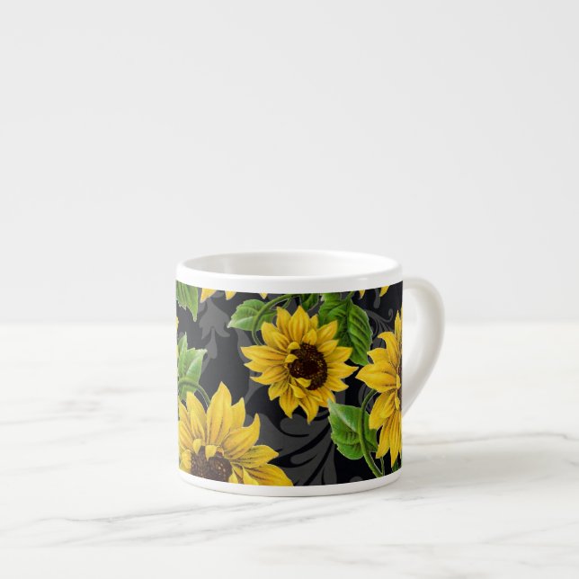 Vintagesolrosmönster Espressomugg (Framsida höger)