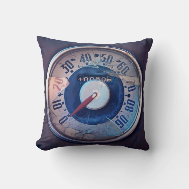 VintageSpeedometer Throwpillow Kudde (Framsida)
