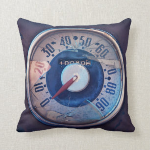 VintageSpeedometer Throwpillow Kudde