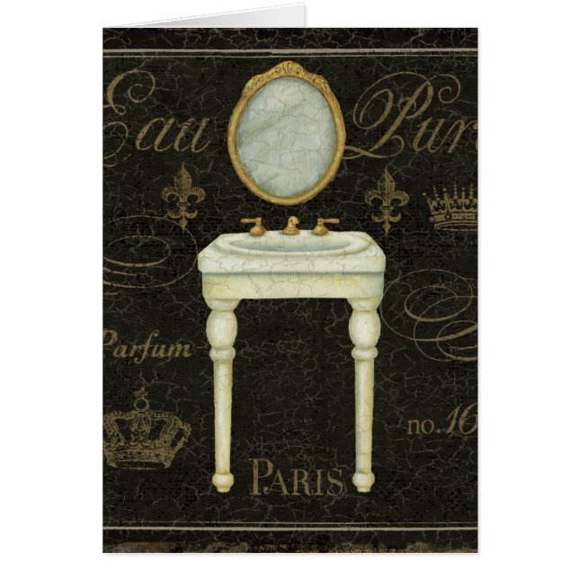 Vintagespegeln och sjunker hälsningskort (Framsidan)