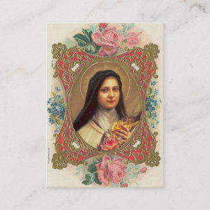 VintageSt. Therese lite de blommanovenaen/ro Visitkort