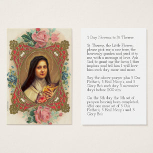 VintageSt. Therese lite de blommanovenaen/ro Visitkort