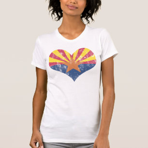 Vintagestatlig flagga av Arizona hjärta Tee