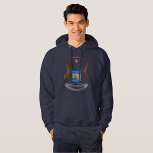 Vintagestatlig flagga av Michigan Munkjacka