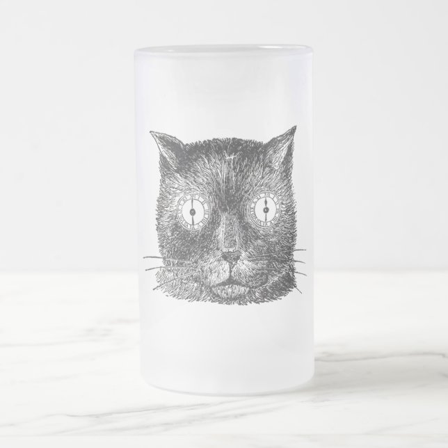 VintageSteampunk katt Frostat Ölglas (Center)
