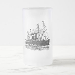 VintageSteampunk Steamboat Frostat Ölglas