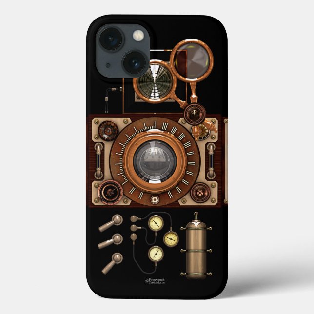 VintageSteampunk TLR kamera (mörk) (Baksida)