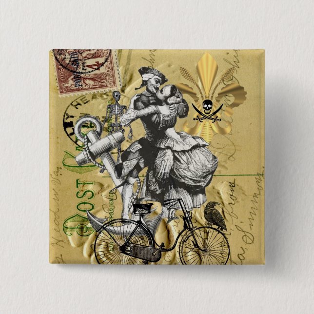 Vintagesteampunkpirat Knapp (Framsida)