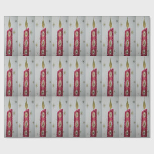 Vintagestearinljus med glitter presentpapper