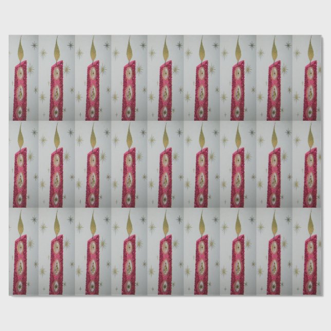 Vintagestearinljus med glitter presentpapper (Platt)