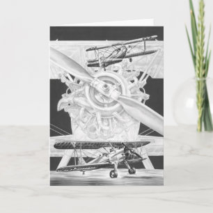VintageStearman Biplane - gammalt Biwing flygplan Kort