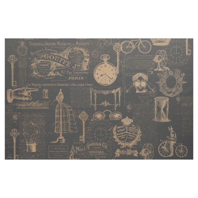 Vintagestil Paris gammal | skrivar det | Tyg (Yard)