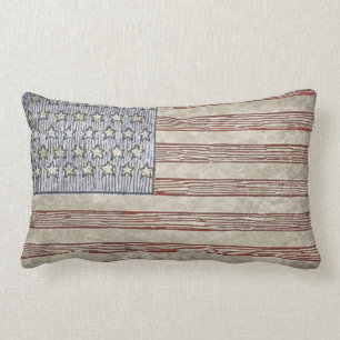 Vintagestilamerikanska flaggan kudder lumbarkudde