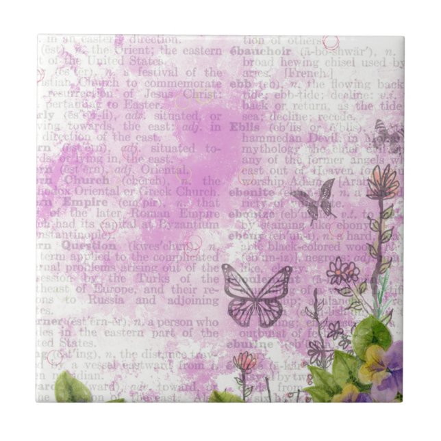 Vintagestilblommönster Kakelplatta (Framsidan)